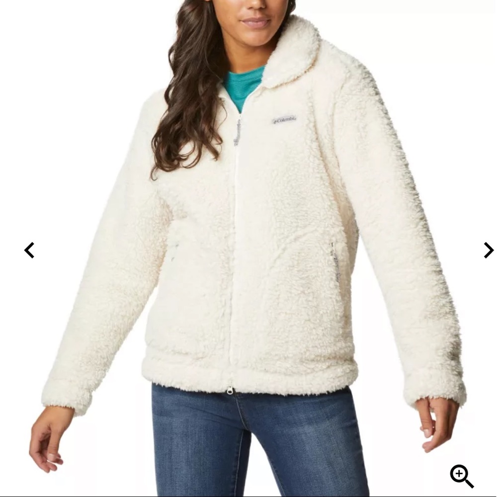 Columbia - Shaggy teddy bear fleece jacket, size medium NWT